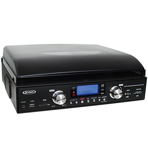 Jensen JTA-460 Turntable (USB, AM/FM Receiver)-Jensen-vinylmnky