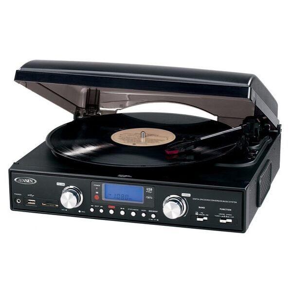 Jensen JTA-460 Turntable (USB, AM/FM Receiver)-Jensen-vinylmnky