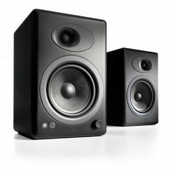 Audioengine A5+ Premium Bookshelf Speakers-Speakers-Audioengine-Black-Powered-vinylmnky