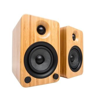 Kanto YU4 Powered Speakers with Bluetooth™-Speakers-Kanto-Bamboo-None-vinylmnky